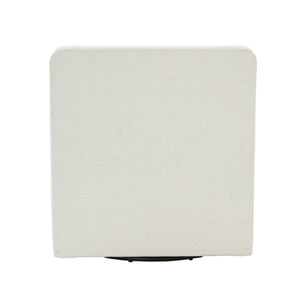 Cream Swivel Accent Chair with Antique Brass Nailhead Trim