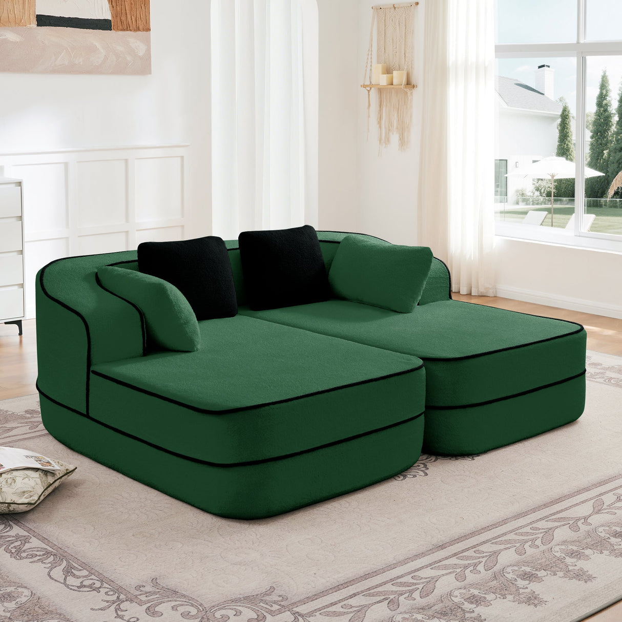 77.2" Teddy Fabric Modular Sofa