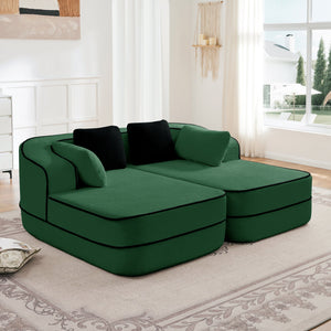 77.2" Teddy Fabric Modular Sofa