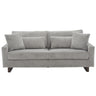 Modern Loveseat Sofa with 4 Pillows - Fabric Upholstery - Beige, Black, or Dark Gray