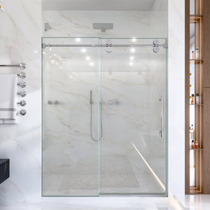 56-60"W x 72"H Frameless Single Sliding Shower Door