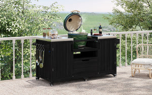 K&K 66.5' Outdoor Kitchen Island for Big Green Egg Grills