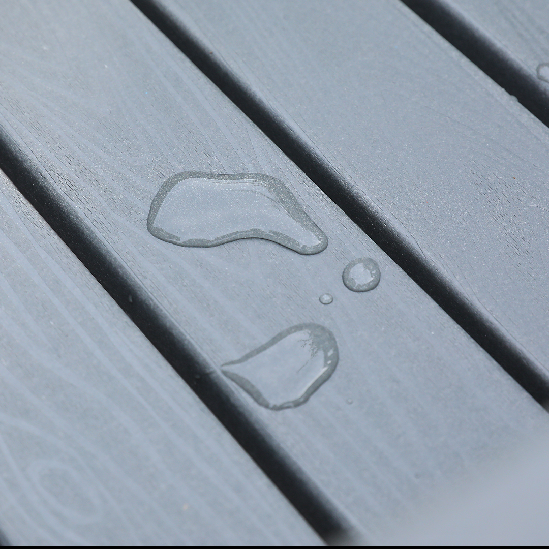 HDPE outdoor patio dining set, one table and four chairs. The outdoor dining furniture has sunshade holes and is suitable. It is suitable for lawns, gardens, backyards, and pool sides.Grey,Waterproof