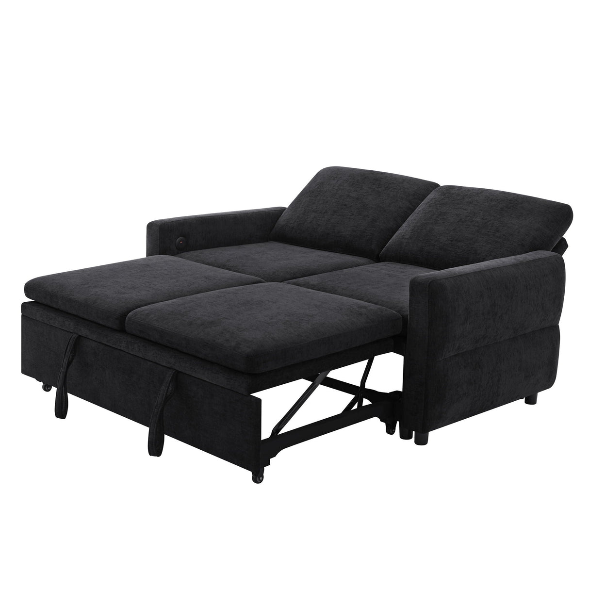Convertible Sofa Bed Loveseat With Adjustable Backrest And USB Ports