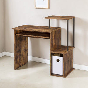 Lyphre - Computer Desk - Weathered Oak / Black