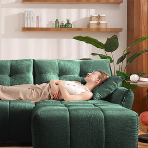 Three-Seater Sofa Set With Ottoman And Pillows