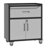 Sturdy And Durable Metal Tool Cabinet For Garage With Wheels Mobile Heavy Duty Storage Cabinet With 1 Drawer And 2 Locking Doors