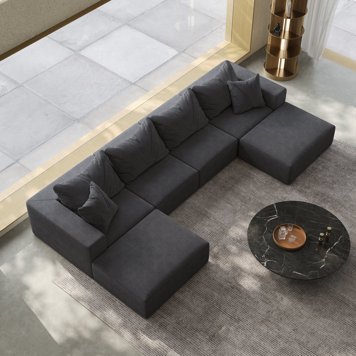 Oversized Sponge Cloud Sofa - Modern Sectional Couch Set
