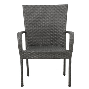 Littleton Grey PE Wicker Stacking Chair Set of 2
