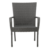 Littleton Grey PE Wicker Stacking Chair Set of 2