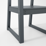 7-Piece HDPE Outdoor Dining Set for 6 – Weather-Resistant Patio Table with Umbrella Hole (Grey)