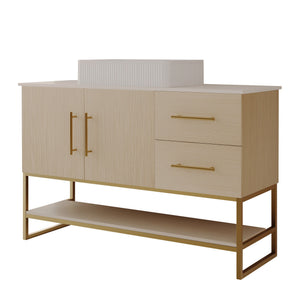 47.2" Modern Bathroom Vanity With Ceramic Vessel Sink