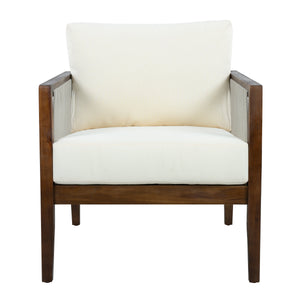 Outdoor Club Chair, Acacia Wood Frame with Rope Back, Water-Repellent