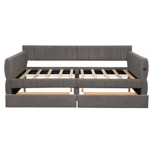 Upholstered Platform Bed With USB Charging