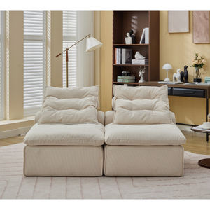 Modular Sofa with Neck and Lumbar Pillows - 2 Seats
