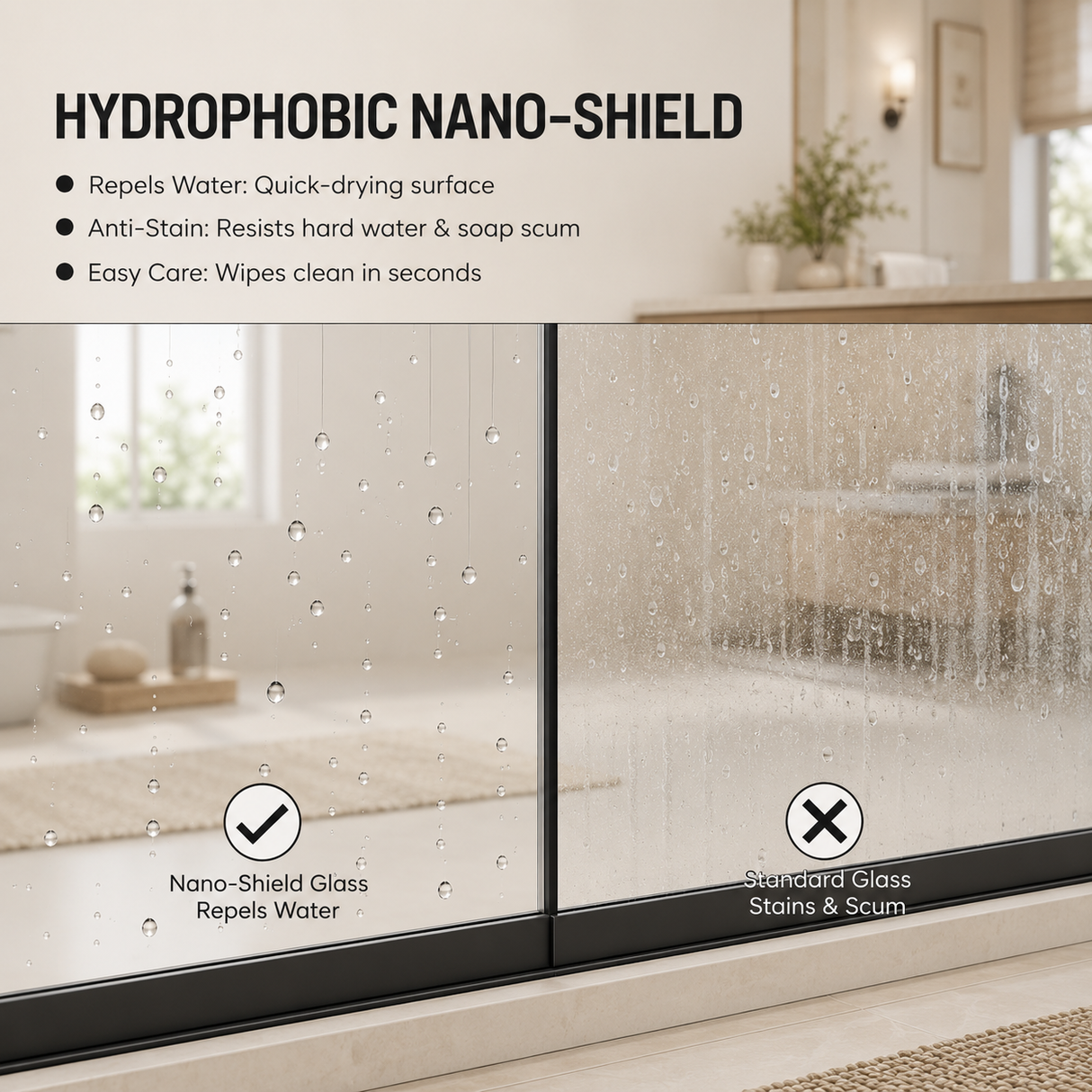 56-60" W x 72" H Framed Double Sliding Shower Door