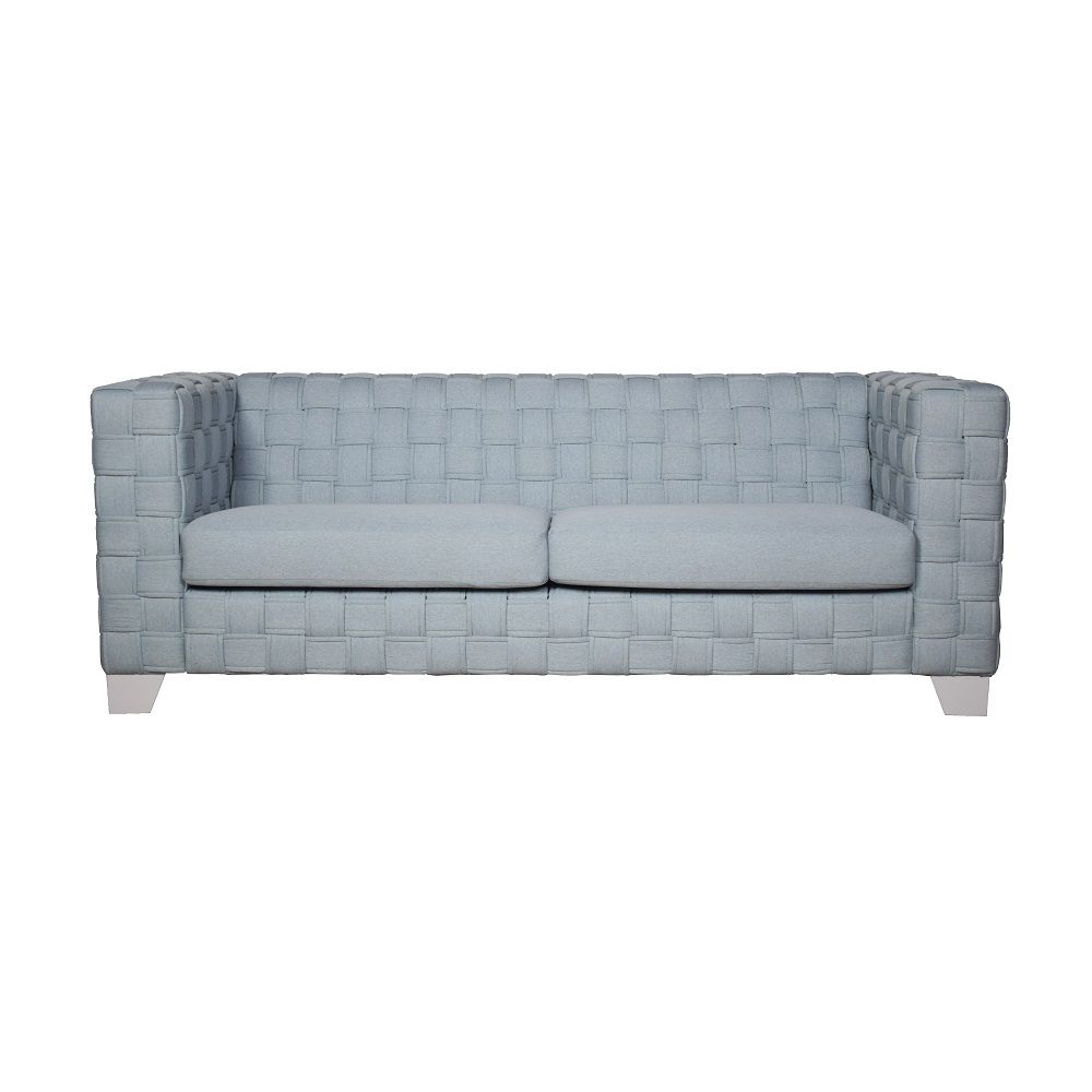 Saree - Sofa - Light Teal Chenille & White
