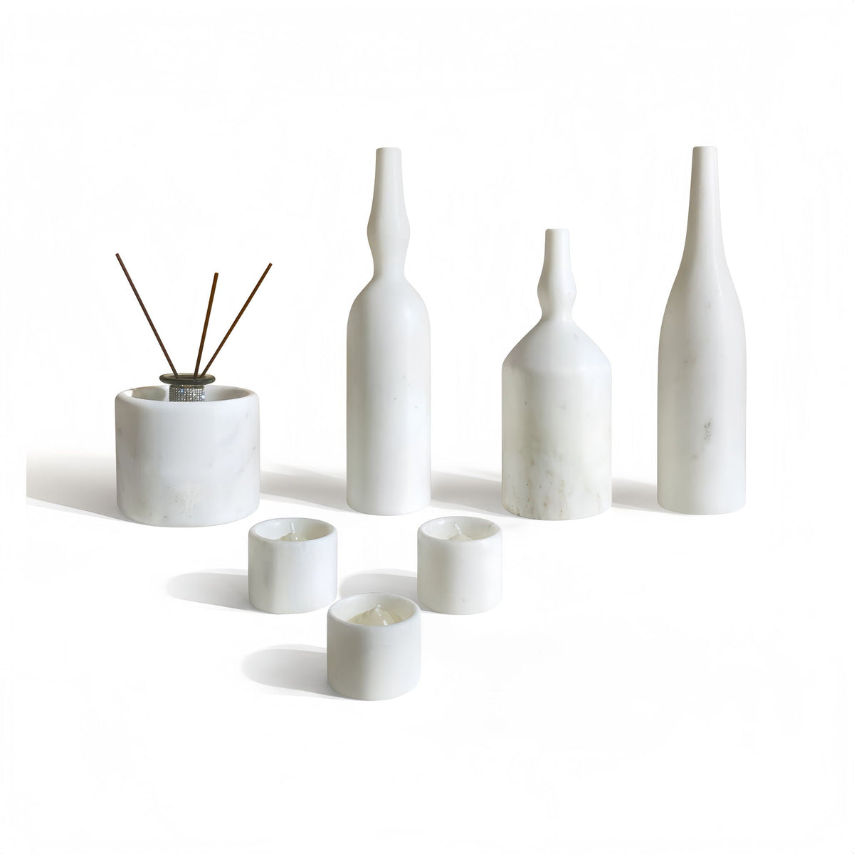 7 Pieces Luxury Natural Marble Living Room Accessories Set