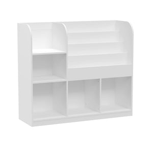 Bookcase And Bookshelf With 3 Collapsible Drawers, Multifunctional Display Stand