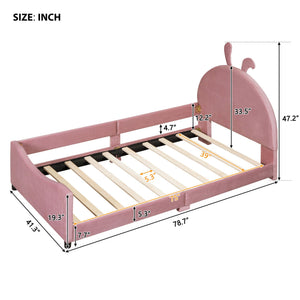 Upholstered Daybed With Rabbit Ear Shaped Headboard