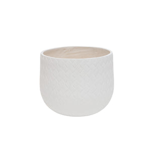 Assorted Sizes Magnesium Oxide Round Planter Set of 3 with Drainage Holes - Natural