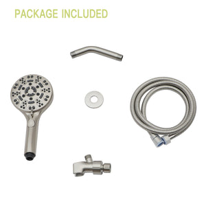 Multi Function Adjustable Hand Shower 8 Function Hand Shower, Plastic Construction - Brushed Nickel
