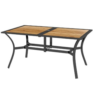 Stable Faux Wood Rectangle Outdoor Dining Table