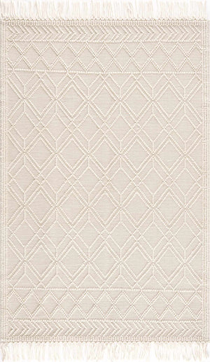 Ramsbury Beige Trellis Wool Rug