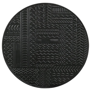 2 Piece Nesting Table With Embossed Tops And Base - Black