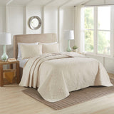3 Piece Reversible Bedspread Set Cream King/Cal King
