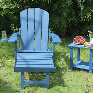 Outdoor Adjustable Lounge Chair with Cup Holder
