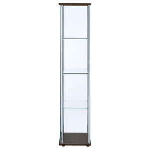 Bellatrix 3-shelf Clear Glass Curio Cabinet Cappuccino