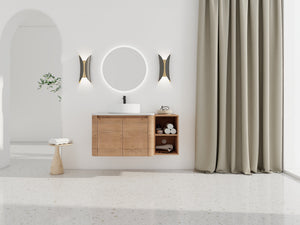 42" Wall-Mounted Bathroom Vanity With Ceramic Art Sink
