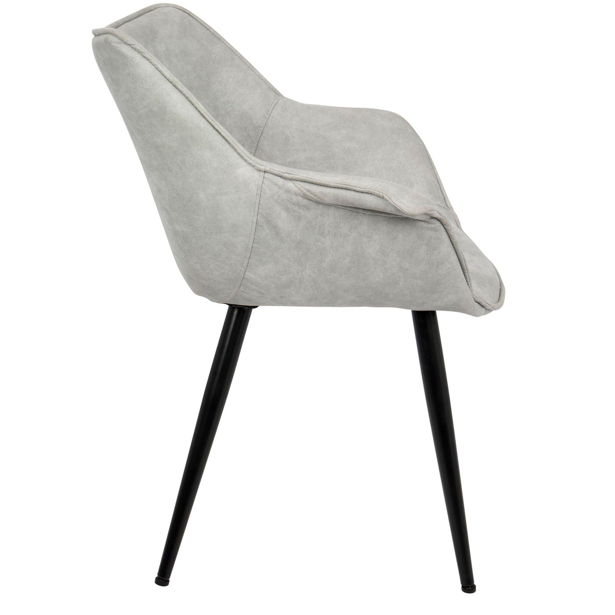Wrangler Industrial Chair Set of 2 with Cushioned Armrests - Light Gray