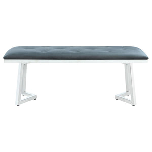 Upholstered Tufted Bench - Gray