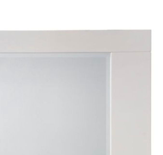 High Gloss White Mirror with Beveled Edge - Naima II
