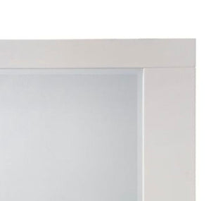 High Gloss White Mirror with Beveled Edge - Naima II