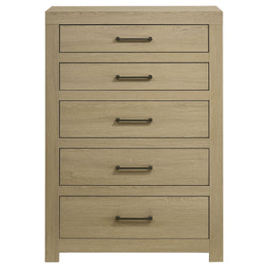Hendricks 5-drawer Bedroom Chest of Drawers Light Oak