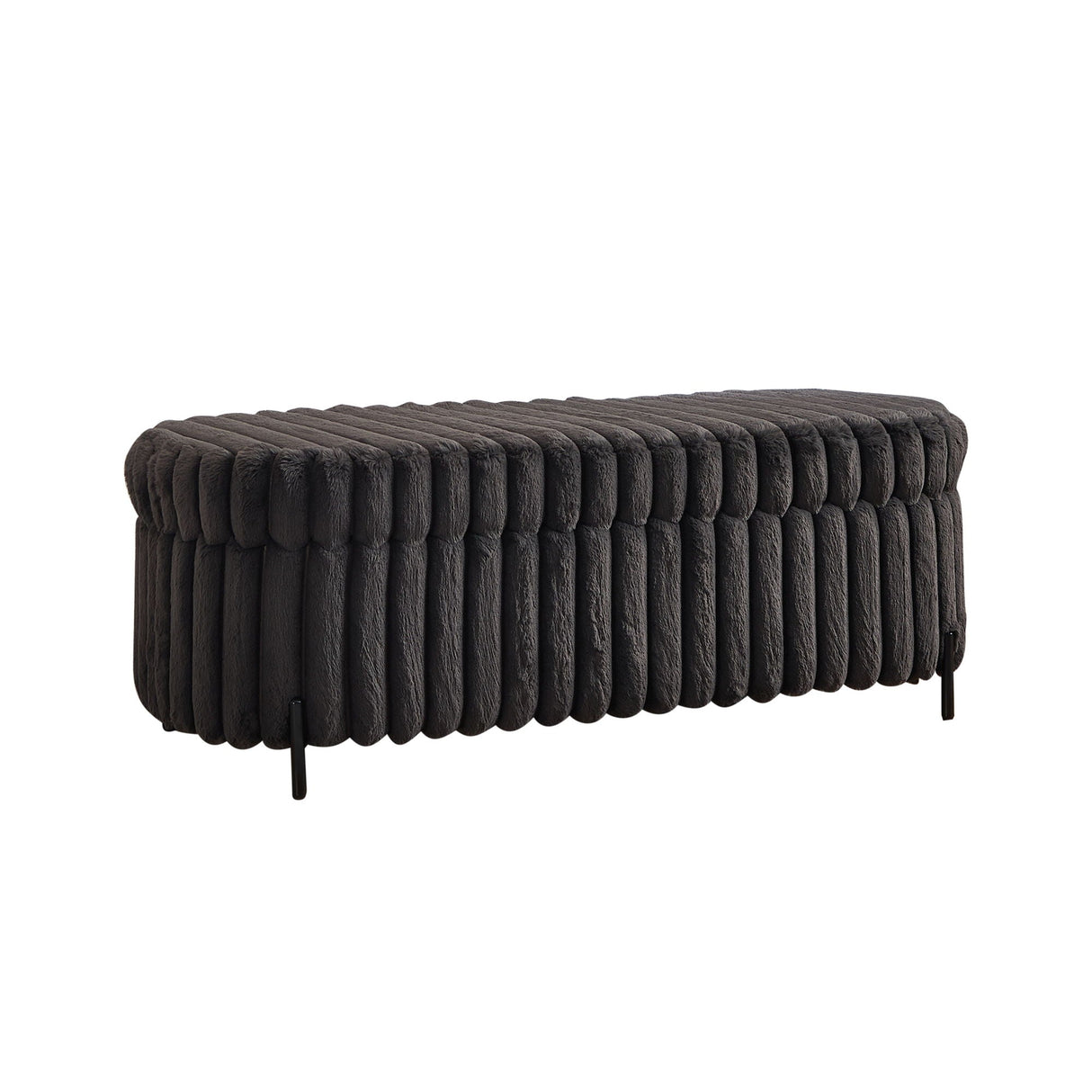 Flip Top Storage Bench With Metal Legs