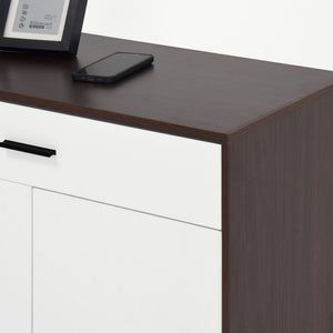 Freestanding Wooden Shoe Cabinet, 4 Tier Organizer With Drawer
