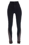 MUGLER Spiral High Waist Denim & Tulle Skinny Jeans in 19991 Black