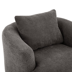 360° Swivel Barrel Sofa Chair With Throw Pillow, Upholstered Accent Chair