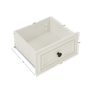 Antique Brown & White 5-Drawer Vintage Dresser – Farmhouse & Modern Design