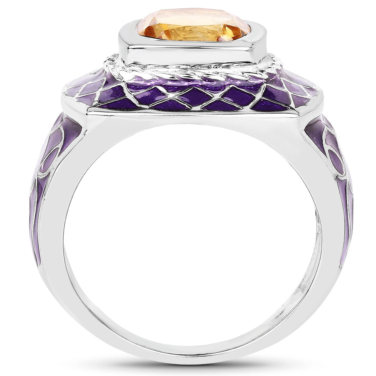 2.00 Carat Genuine Citrine .925 Sterling Silver Ring