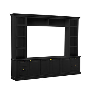All-In-One TV Stand With Bookcase for TVs Up to 70 Inches - Black or White