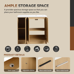 Wall Mounted Floating Bathroom Vanity With Sink, 3 Door Modular Cabinet