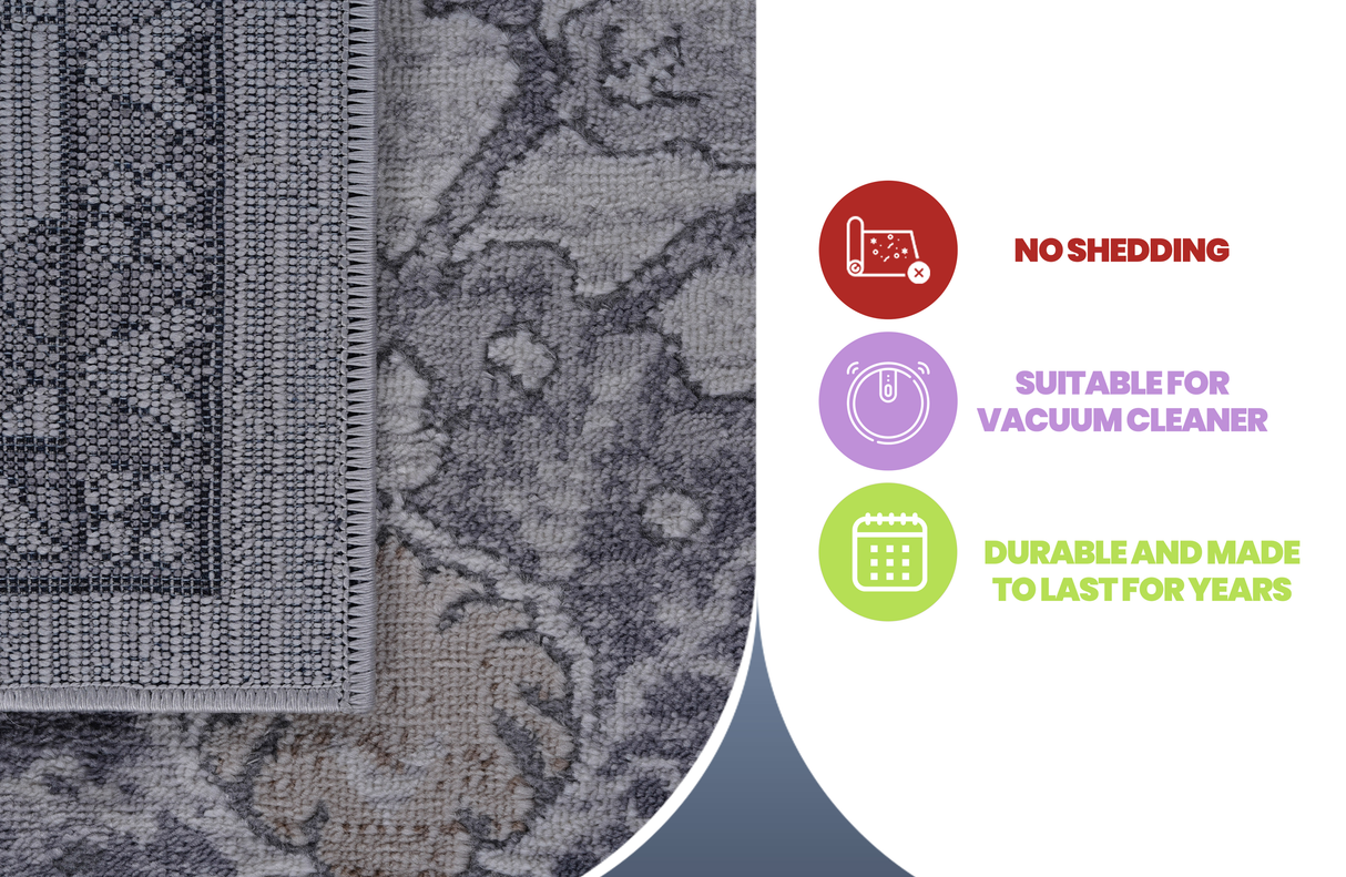 NAAR MARFI Collection Oriental Non-Shedding and Stain Resistant Area Rug