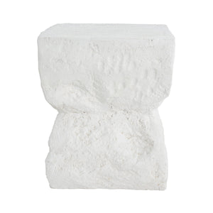 Cleo Modern Outdoor Side Table with Weather-Resistant MGO - Matte White