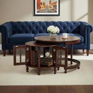 Vintage Round Nesting Coffee Table