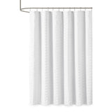 Woven clipped solid shower curtain